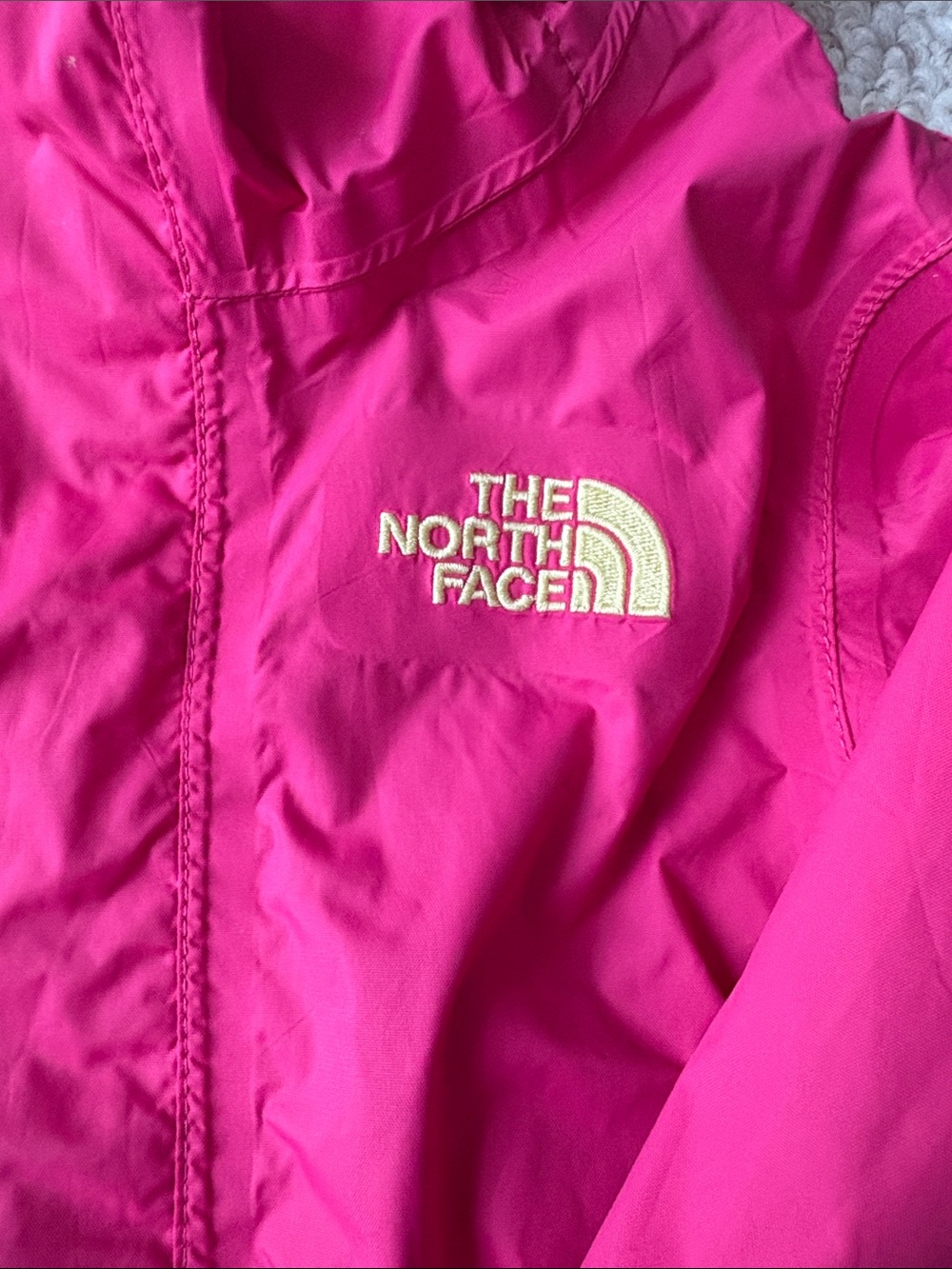The North Face Girls' Bright Pink Hooded Raincoat - Picture 3 of 8